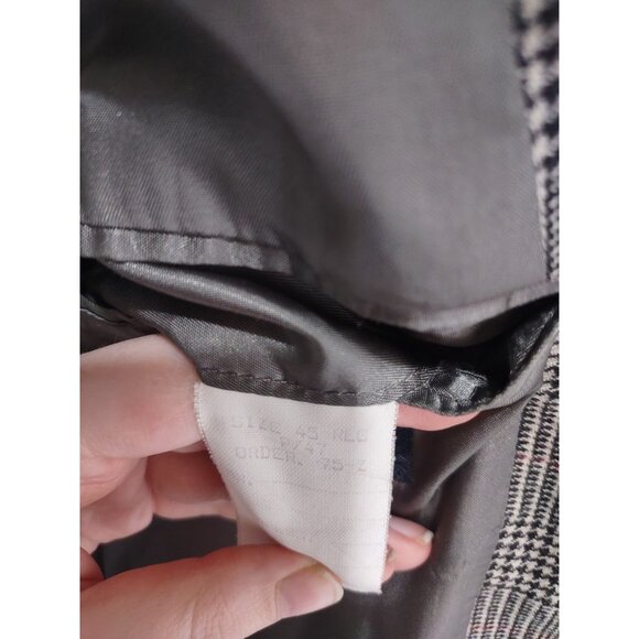 Men's 45R Brooks Brothers 346 Gray Glen Plaid 100% Lambswool Sport Coat Blazer - Picture 6 of 8